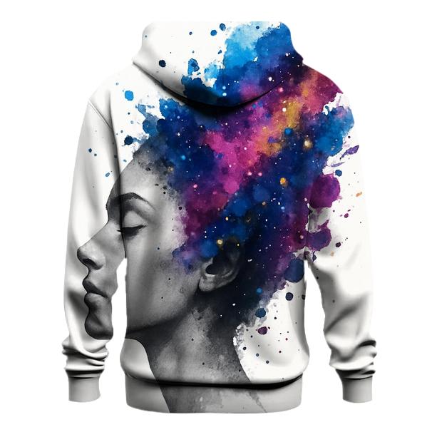 Galactic Ink Splash Portrait hoodies fashion