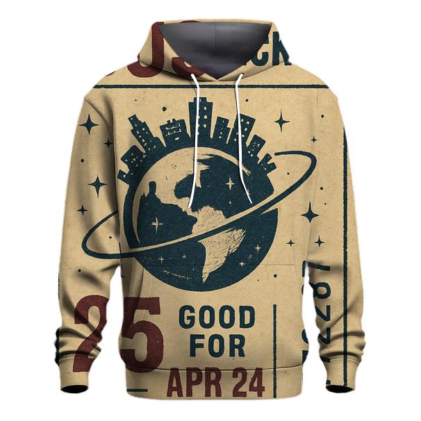 Orbiting City Night Bus Ticket heavyweight hoodies