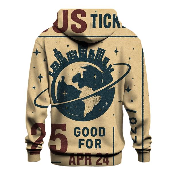 Orbiting City Night Bus Ticket heavyweight hoodies