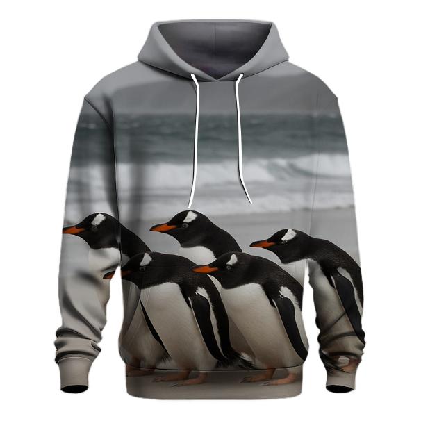 Gentoo Penguins On Windy Shore hoodie styles