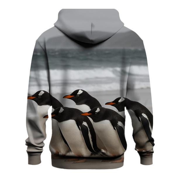 Gentoo Penguins On Windy Shore hoodie styles