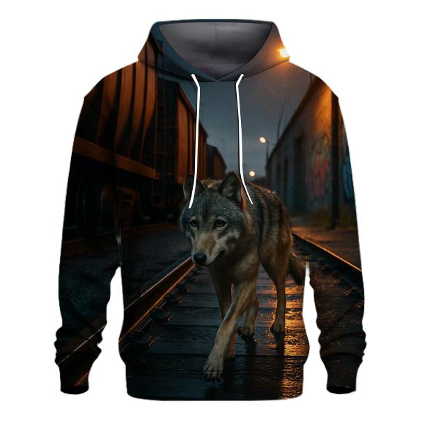 Industrial Edge Urban Wolf Corridor custom hoodies