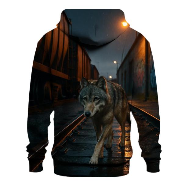 Industrial Edge Urban Wolf Corridor custom hoodies