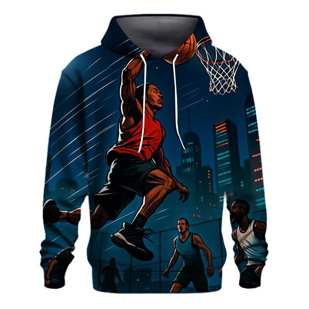 Urban Rooftop Basketball Night Game lightweight hoodies