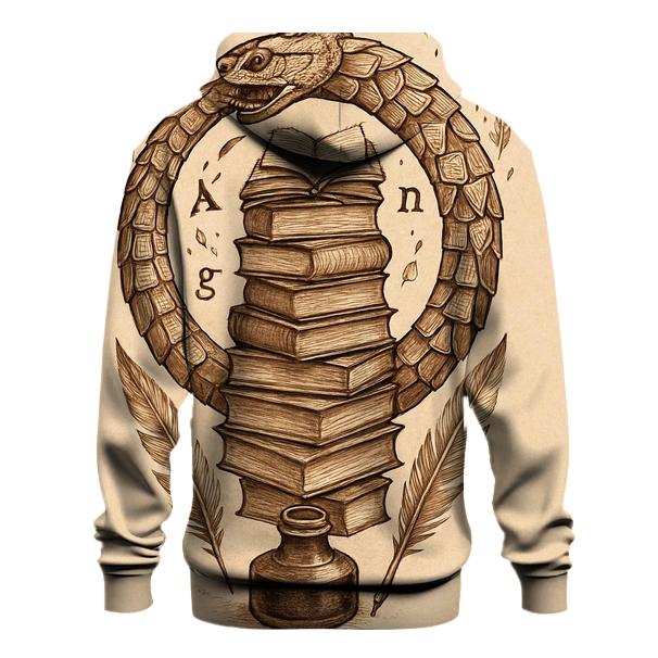 Library Of Cycles Ouroboros printed hoodies