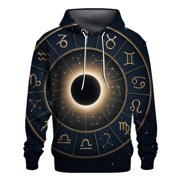 Solar Eclipse Zodiac Wheel Alignment heavyweight hoodies