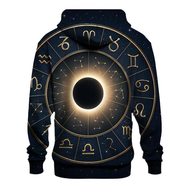 Solar Eclipse Zodiac Wheel Alignment heavyweight hoodies