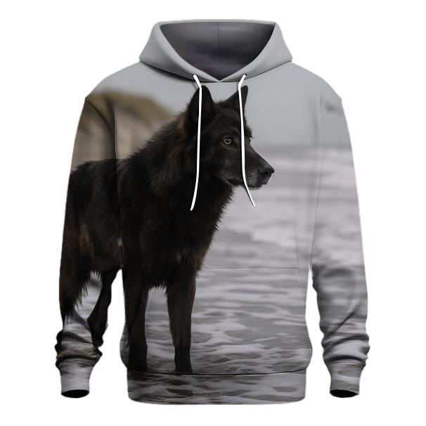 Coastal Dune Wolf At The Tides Edge designer hoodies