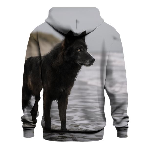 Coastal Dune Wolf At The Tides Edge designer hoodies