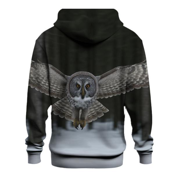 Great Grey Owl Silent Glide premium hoodies