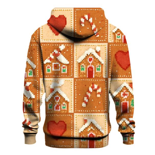 Gingerbread Chimney Patchwork Design graphic hoodies