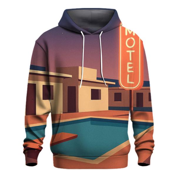 Retro Motel Poolside Glow custom hoodies