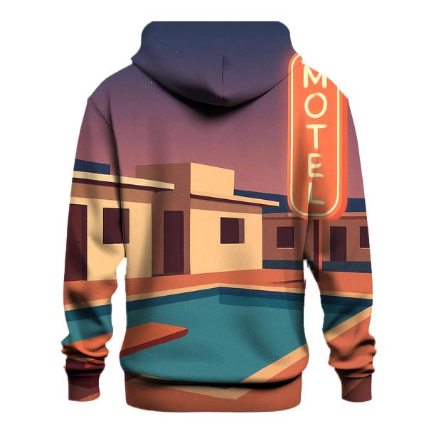 Retro Motel Poolside Glow custom hoodies