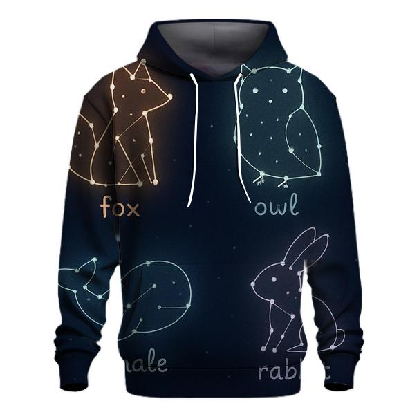 Constellation Storybook Animals heavyweight hoodies