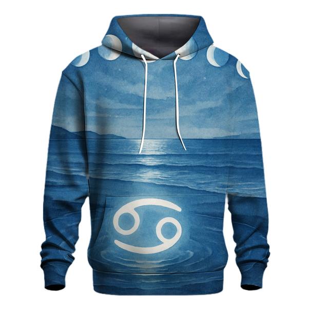 Lunar Phases Cancer Tide Ritual printed hoodies
