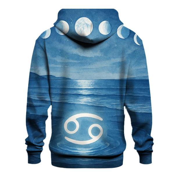 Lunar Phases Cancer Tide Ritual printed hoodies