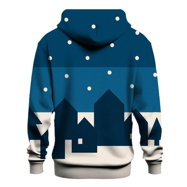 Snowy Village Silhouette Bands pullover hoodies