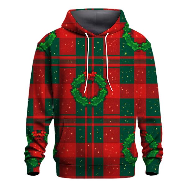 Holly Crown Confetti Plaid Design graphic hoodies