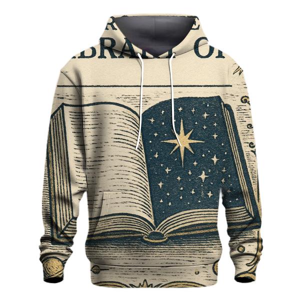 Celestial Library Bookplate Design zip-up hoodies