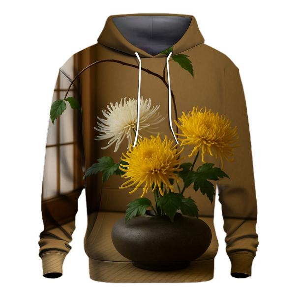 Ikebana Inspired Chrysanthemums In Tatami Room pullover hoodies