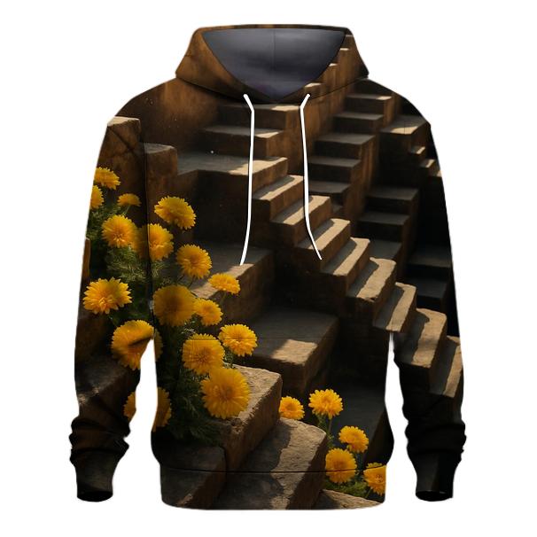 Desert Marigolds At Ancient Stepwell zip-up hoodies