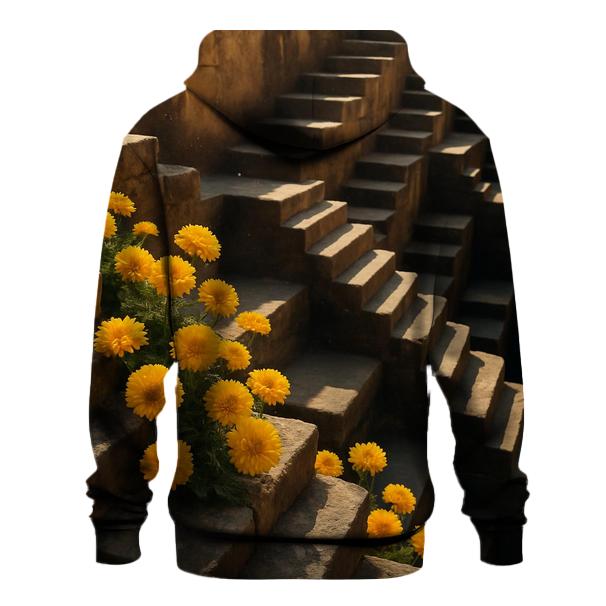 Desert Marigolds At Ancient Stepwell zip-up hoodies