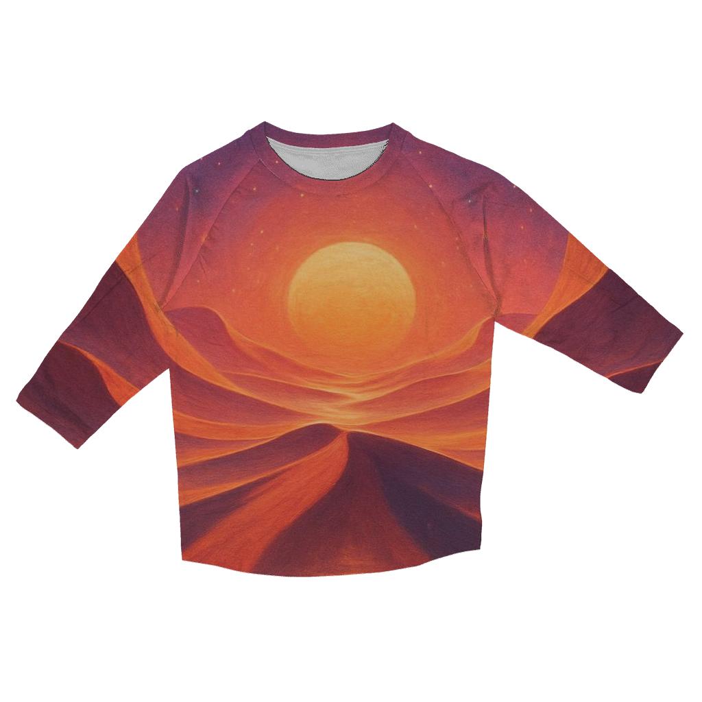 Celestial Sand Dune Sundown printed three quarter sleeve shirts