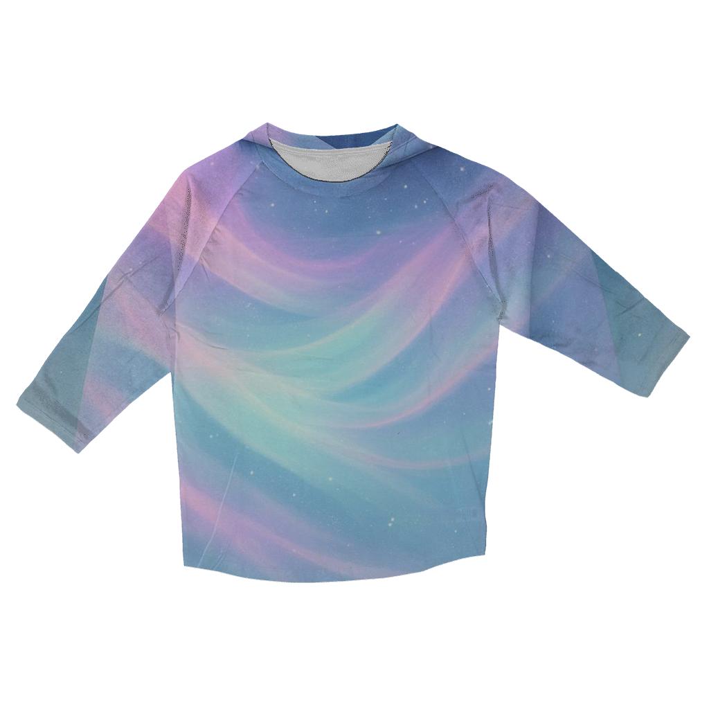 Celestial Aurora Gradient Veil casual three quarter sleeve shirts
