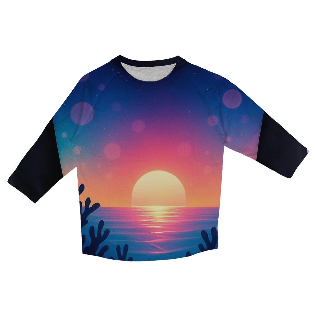 Neon Reef Horizon Glow fashion 3/4 sleeve shirts