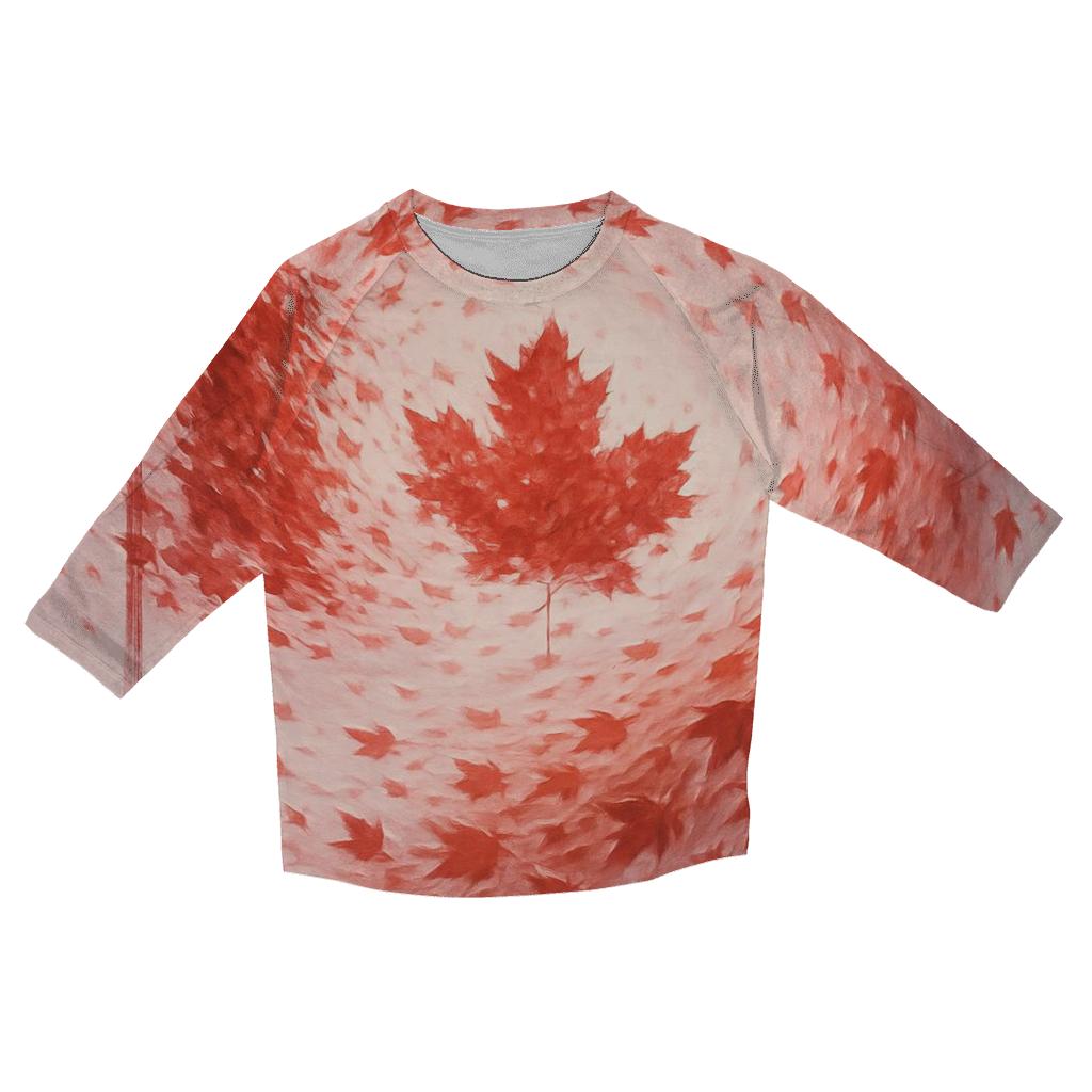 Canadian Flag Surreal Maple Wind designer 3/4 sleeve blouses