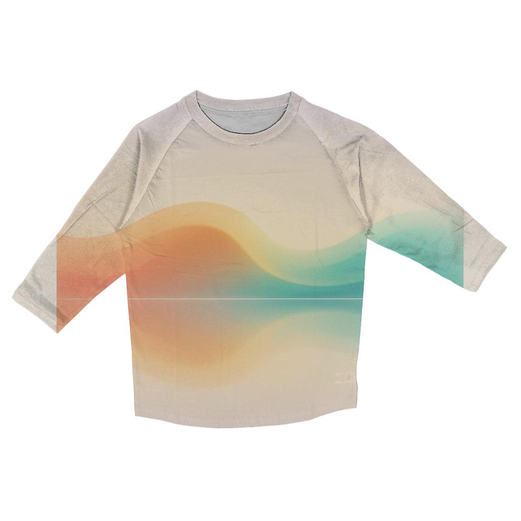 Prismatic Wave Gradient Horizon printed three quarter sleeve shirts