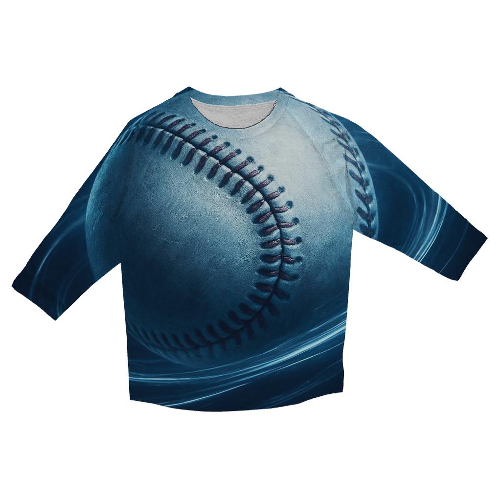 Icy Blue Curveball Orbit trendy 3/4 sleeve tops
