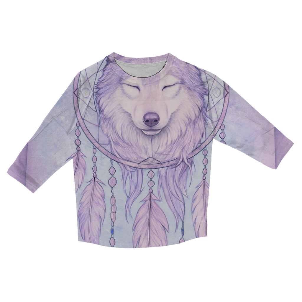 Dreamcatcher Spirit Wolf personalized 3/4 sleeve tees