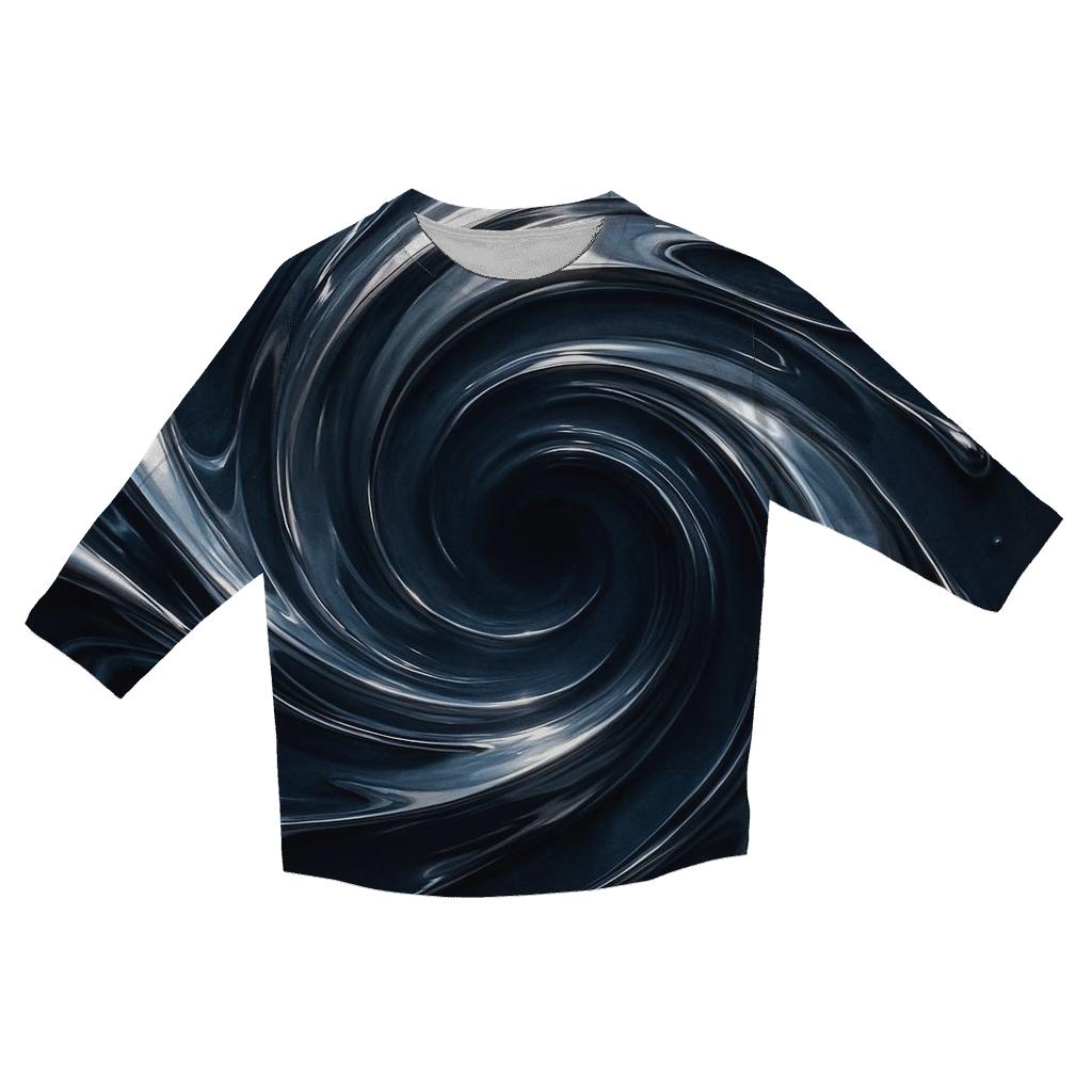 Liquid Chrome Gradient Vortex personalized 3/4 sleeve tees