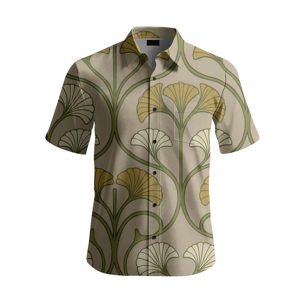 Viennese Secessionist Ginkgo Ogee custom embroidered shirts