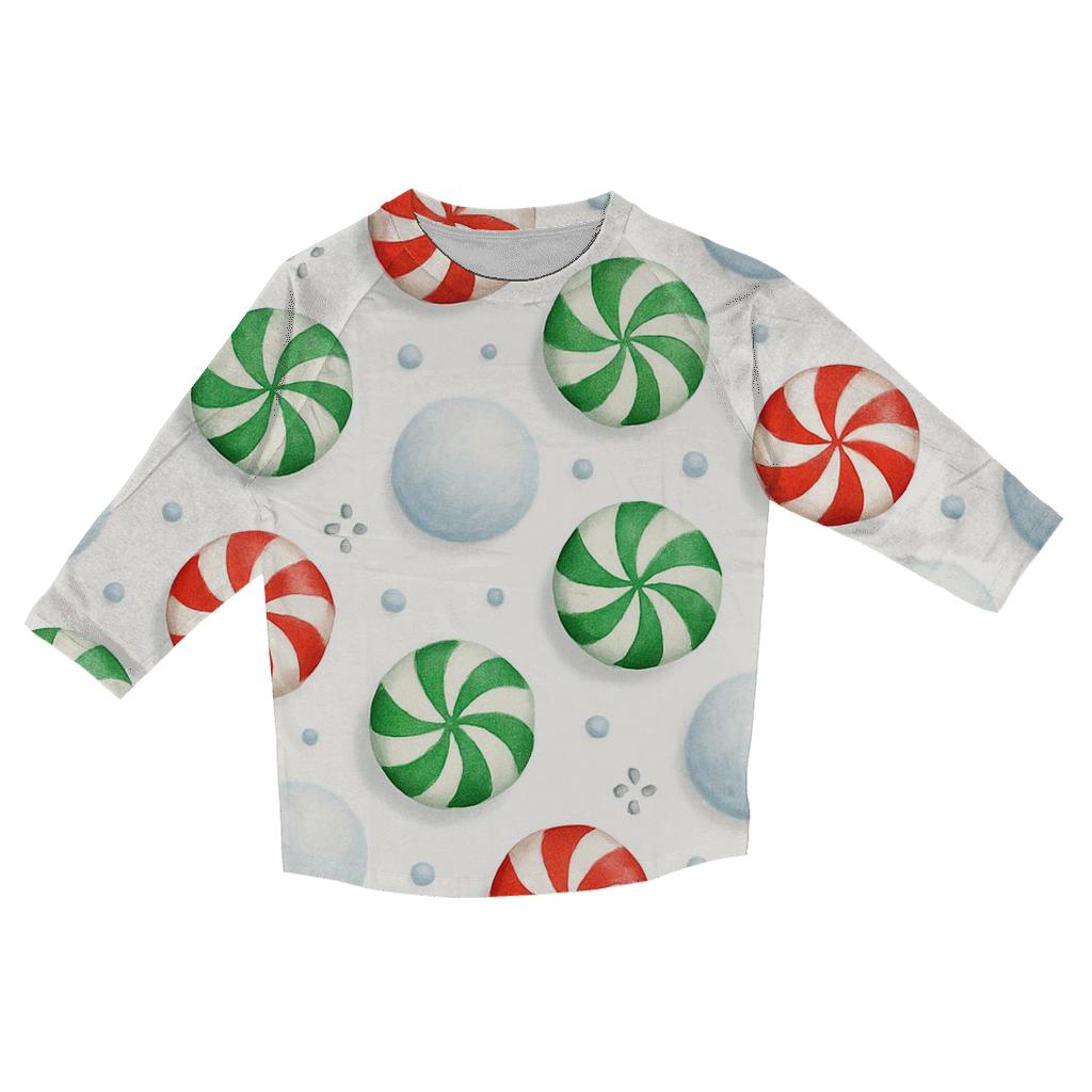 Peppermint Snowfield Polka fashion 3/4 sleeve shirts