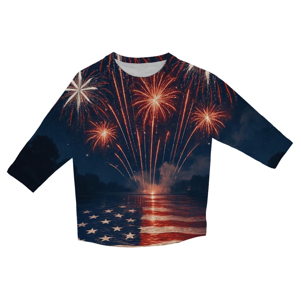 Fireworks River Reflections stylish quarter sleeve tops