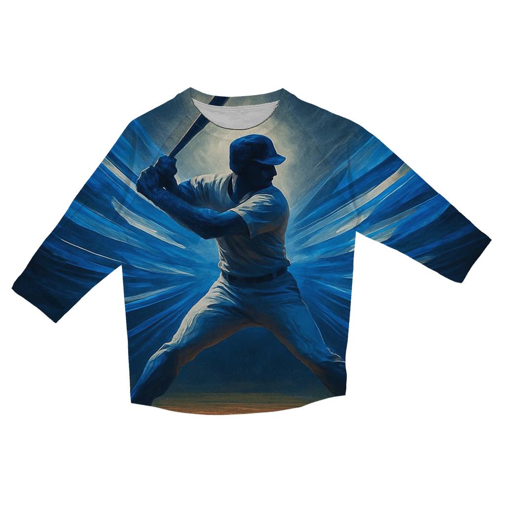 Blue Velocity Wings trendy 3/4 sleeve tops