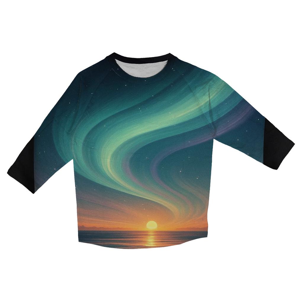 Aurora Sunset Drift personalized 3/4 sleeve tees