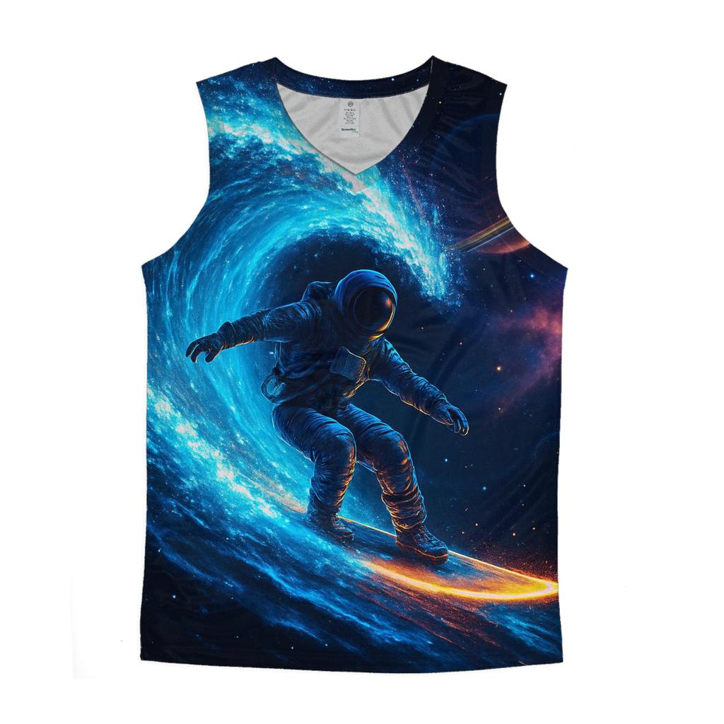 Astral Surfer On Solar Waves personalized athletic tanks