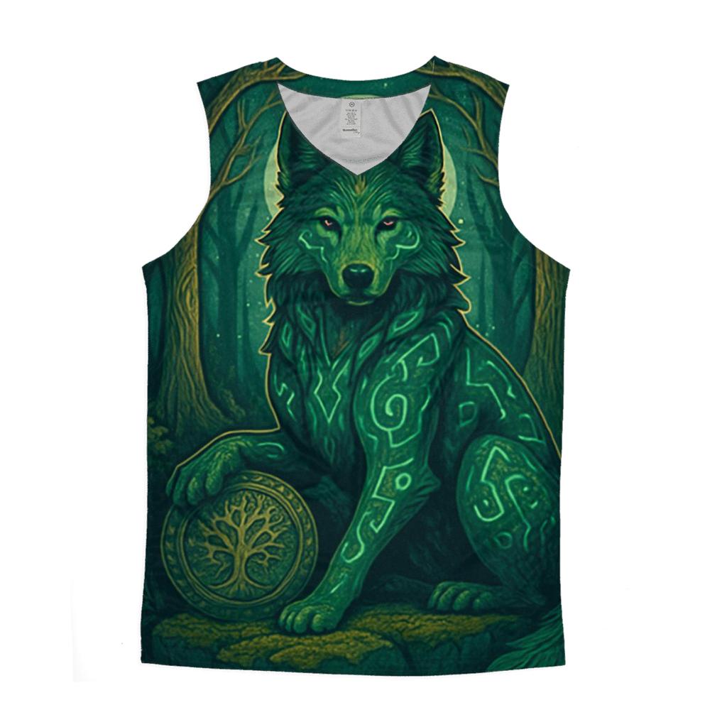 Runes Of The Forest Sentinel graphic print tank tops