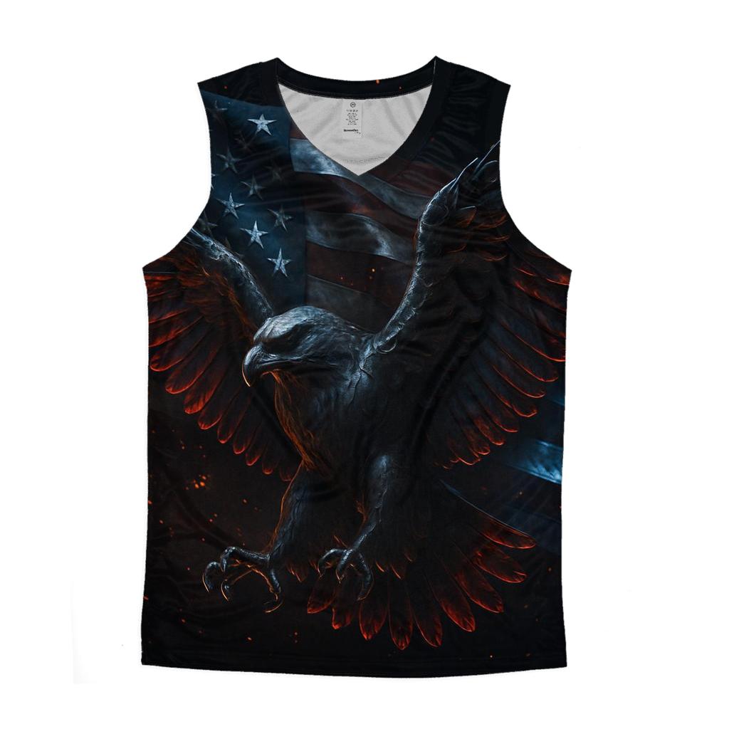 Iron Eagle Ember Flag sports performance tank tops