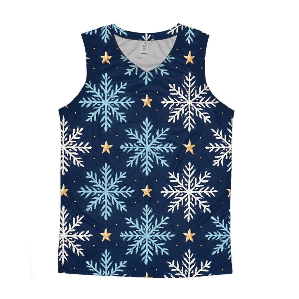 Midnight Snowflake And Star Tessellation designer workout tanks