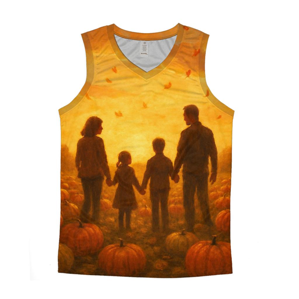 Pumpkin Patch Sunset Gratitude personalized athletic tanks