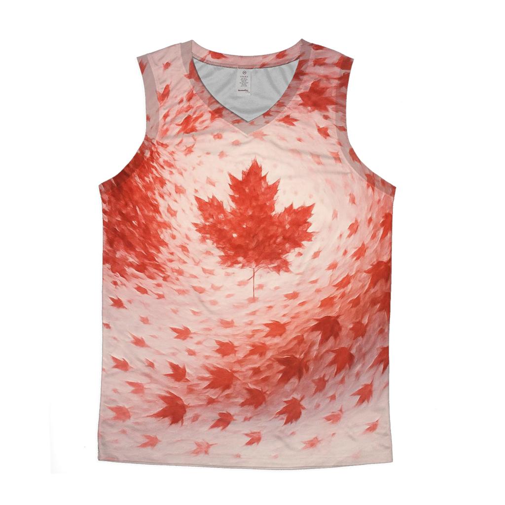 Canadian Flag Surreal Maple Wind graphic print tank tops
