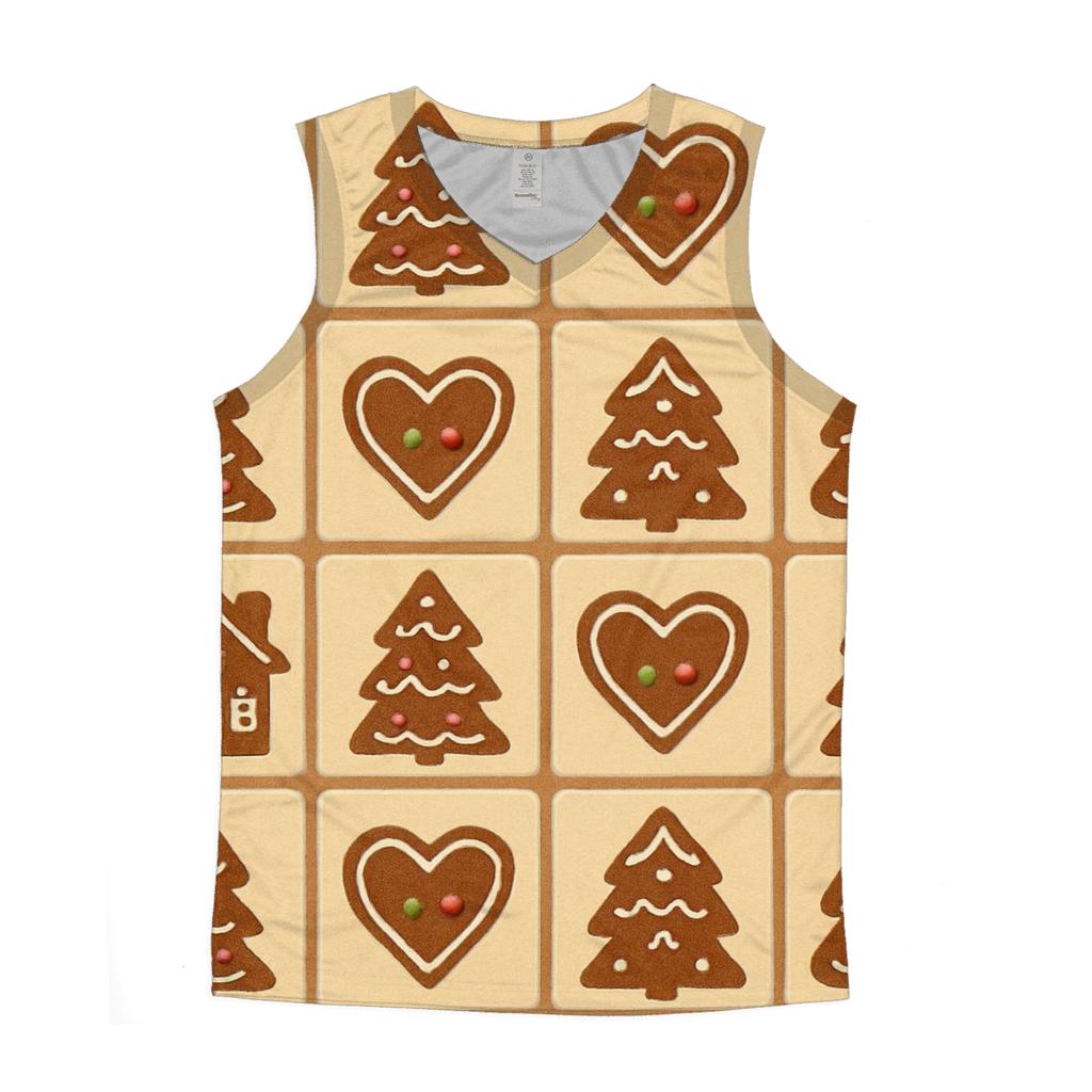 Gingerbread Village Tile Grid personalized athletic tanks