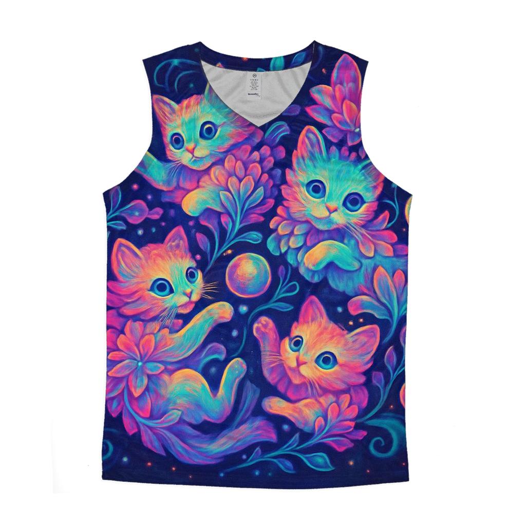 Psychedelic Stargarden Kitten Cluster custom tank tops