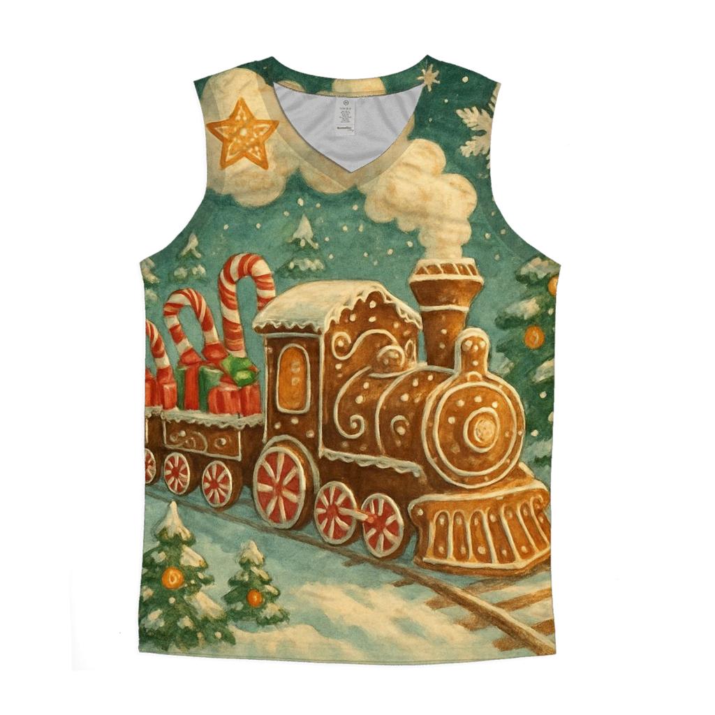 North Pole Train Cookie Express cotton sleeveless tops
