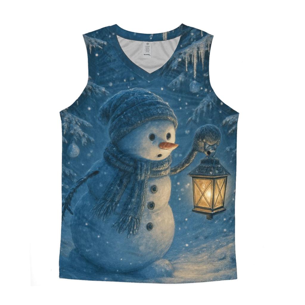 Snowman Lantern Forest Walk custom tank tops