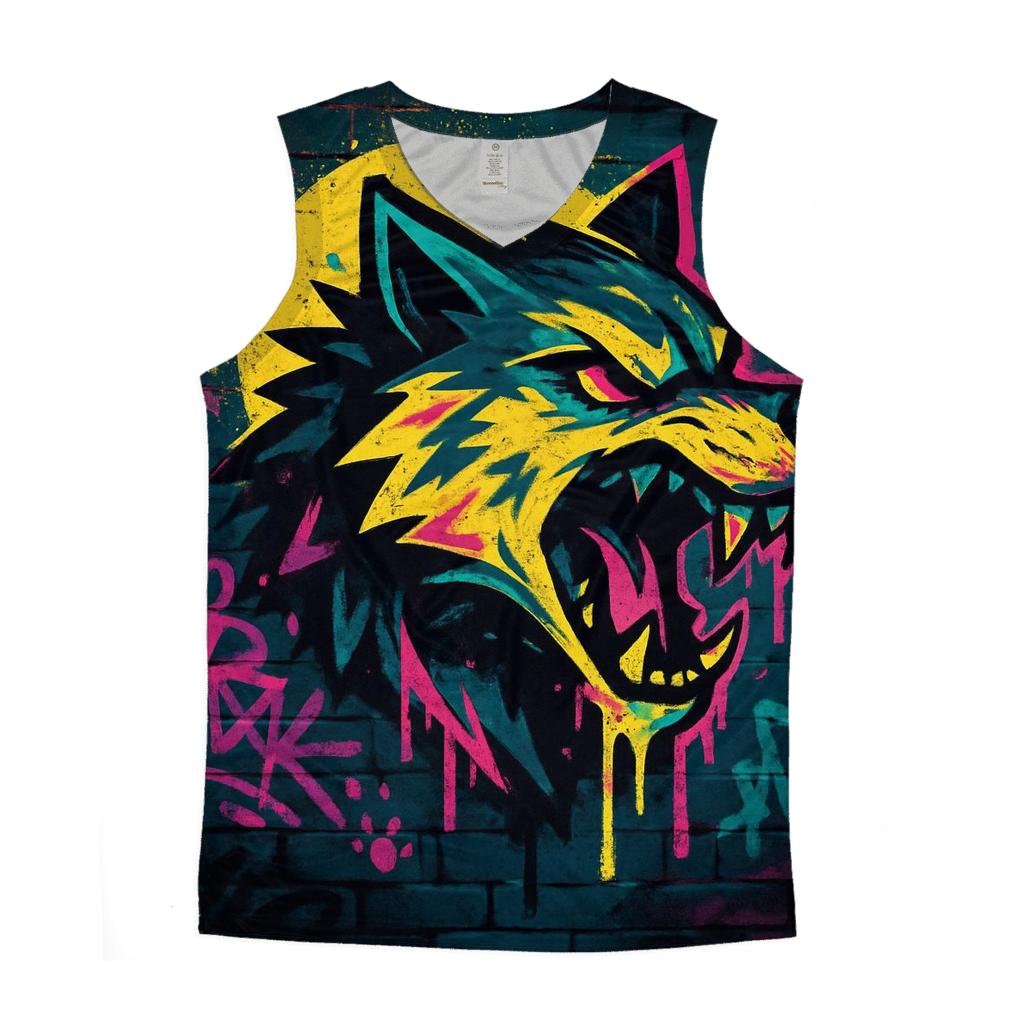 Street Graffiti Lunar Wolf designer workout tanks